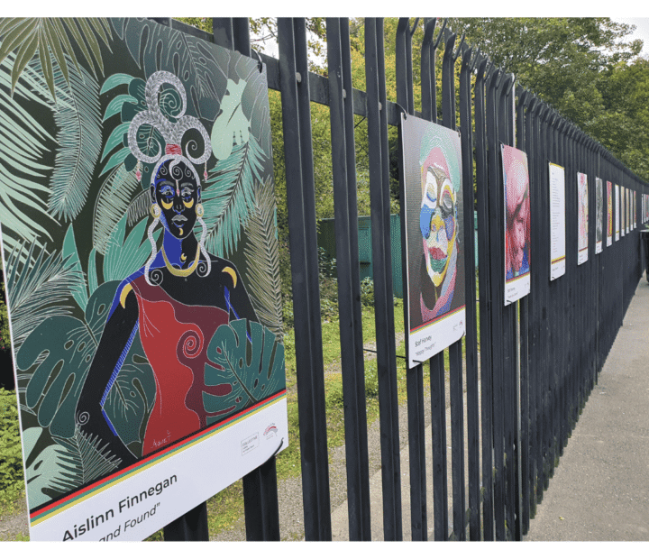 Art exhibition at a train station