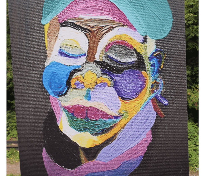 Art exhibition at a train station