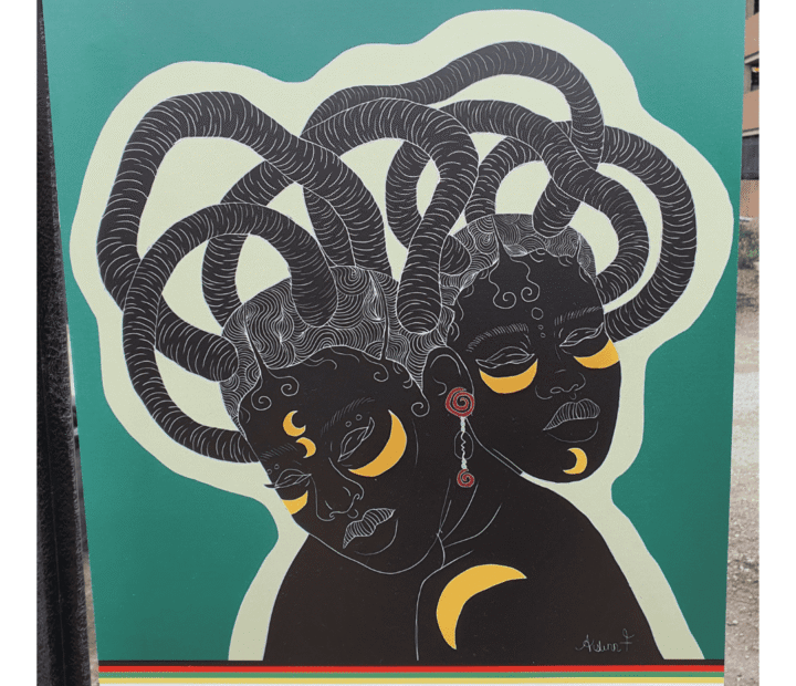 Art exhibition at a train station