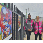 Art exhibition at a train station