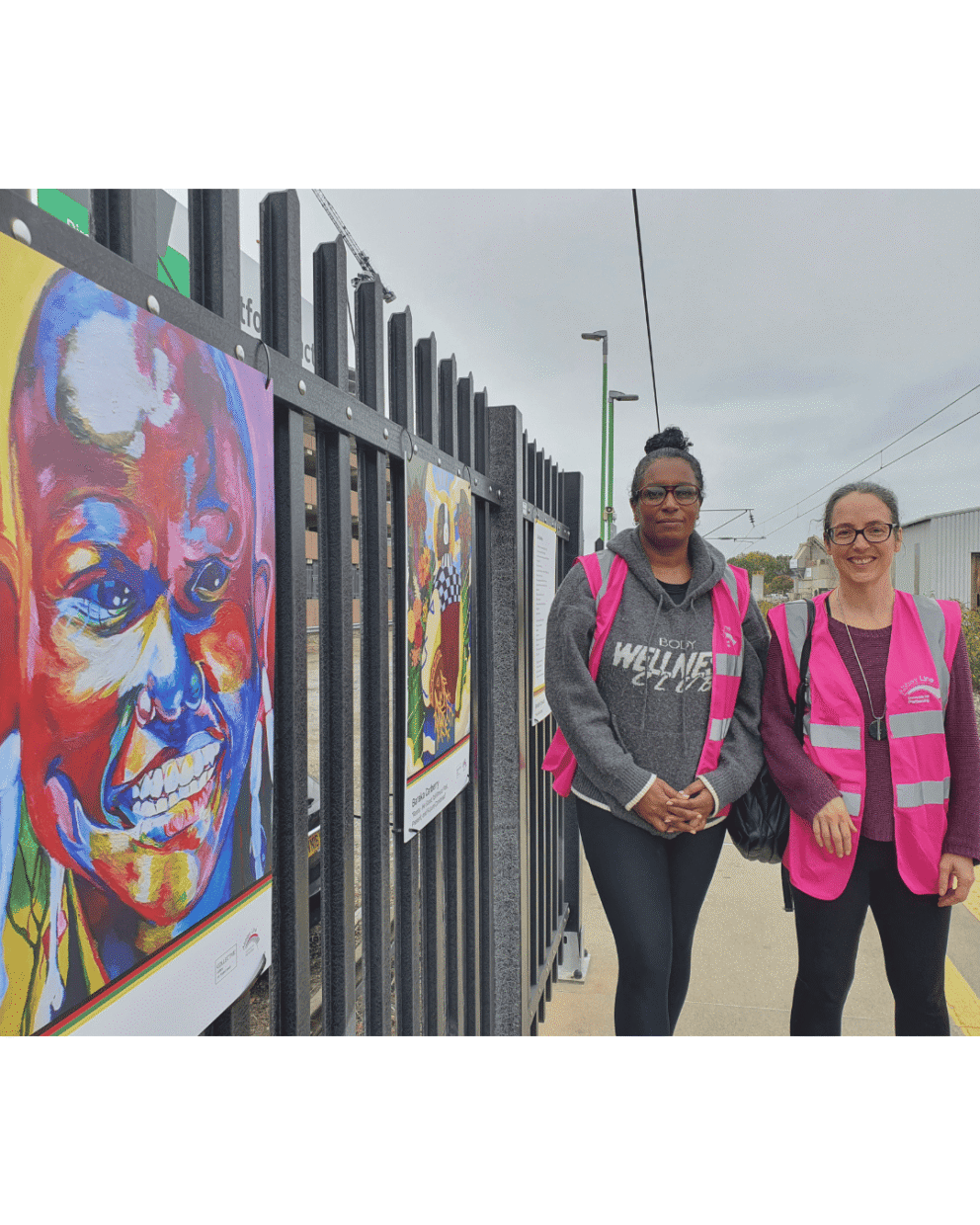 Art exhibition at a train station
