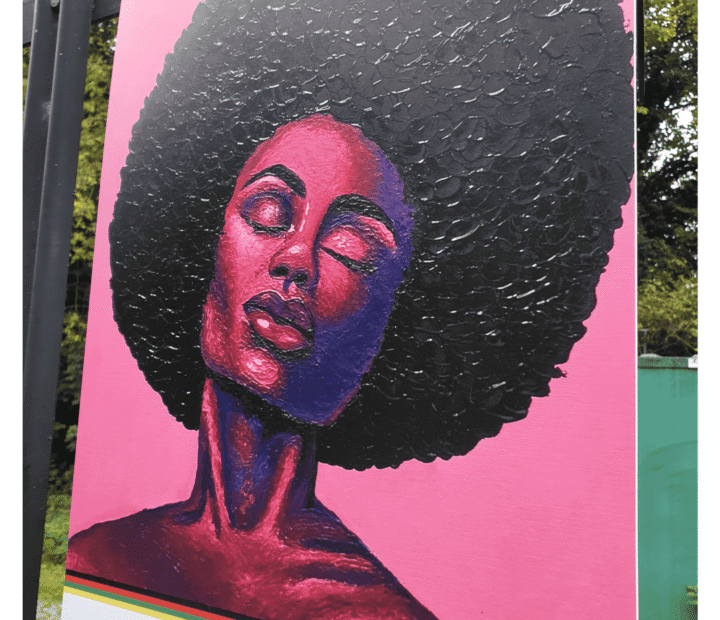 Art exhibition at a train station