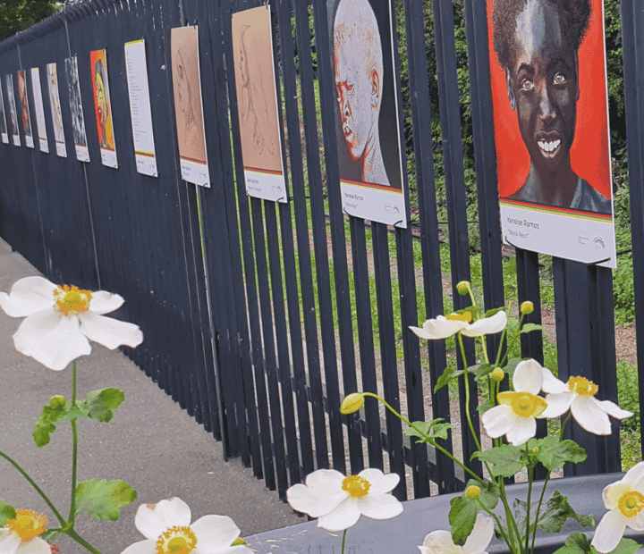 Art exhibition at a train station