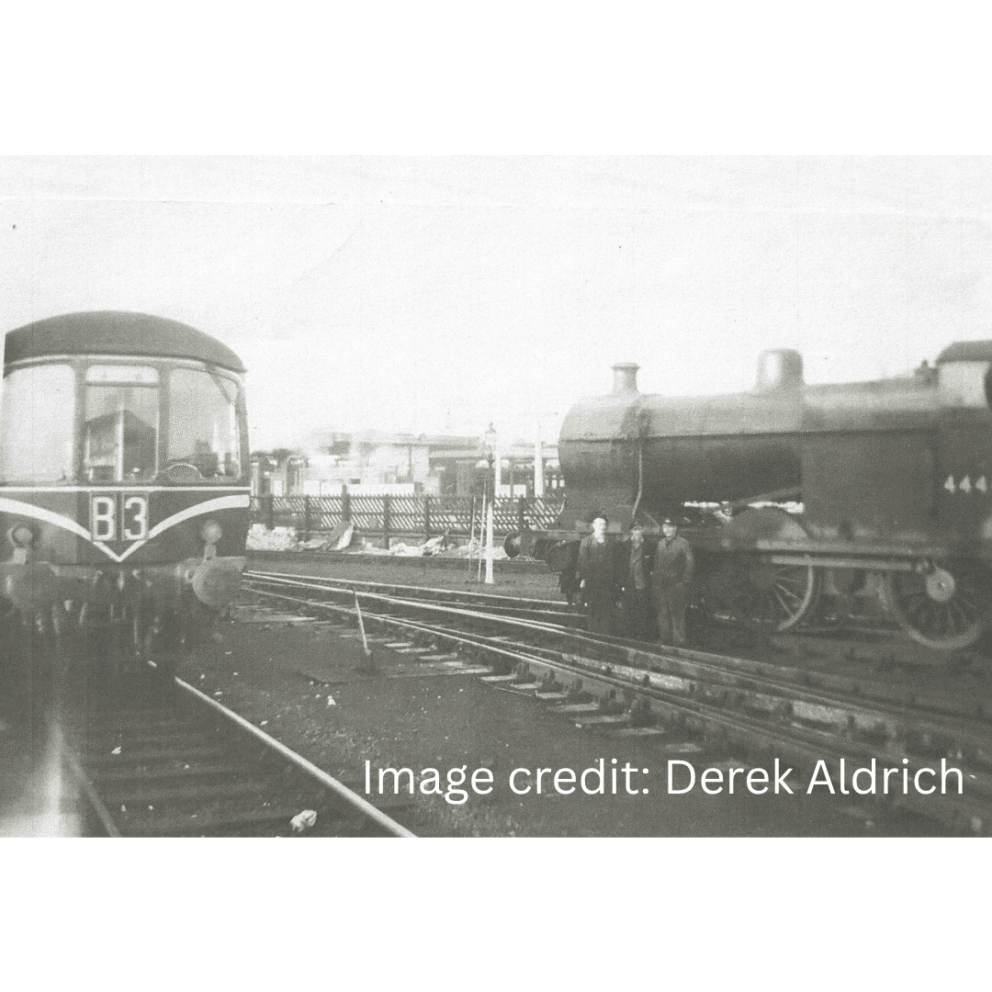 An old stream train along with a new electric train in the Watford Area