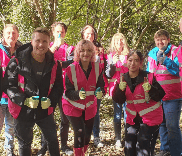 Volunteers at a community gardening day