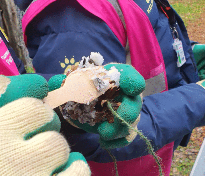 Students in a community garden