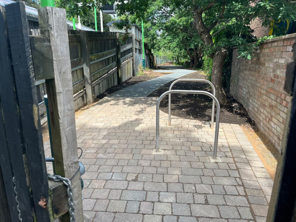 Accessible pathway in a community garden