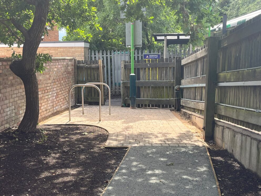 Accessible pathway in a community garden
