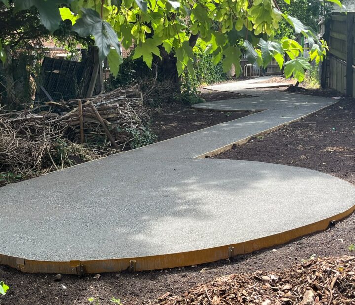 Accessible pathway in a community garden