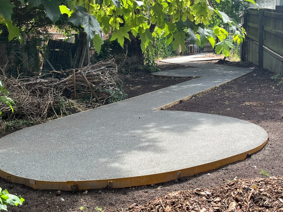 Accessible pathway in a community garden