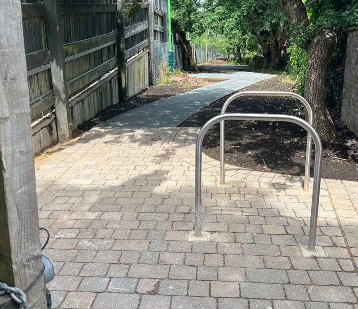 Accessible pathway in a community garden