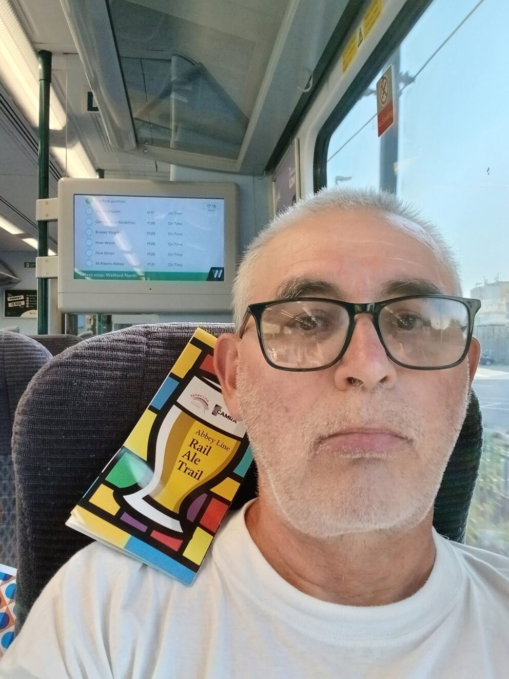 A man on a train